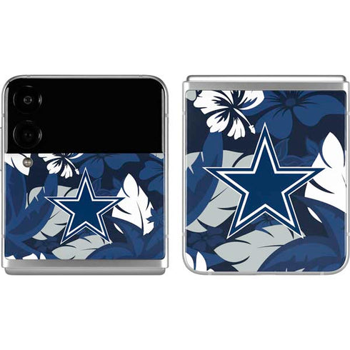 NFL Dallas Cowboys Tropical Print Galaxy Z Flip4 5G Skin